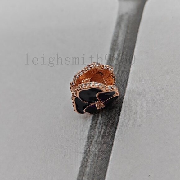 Pandora Deep Purple Pansy Flower Charm - Picture 4 of 5